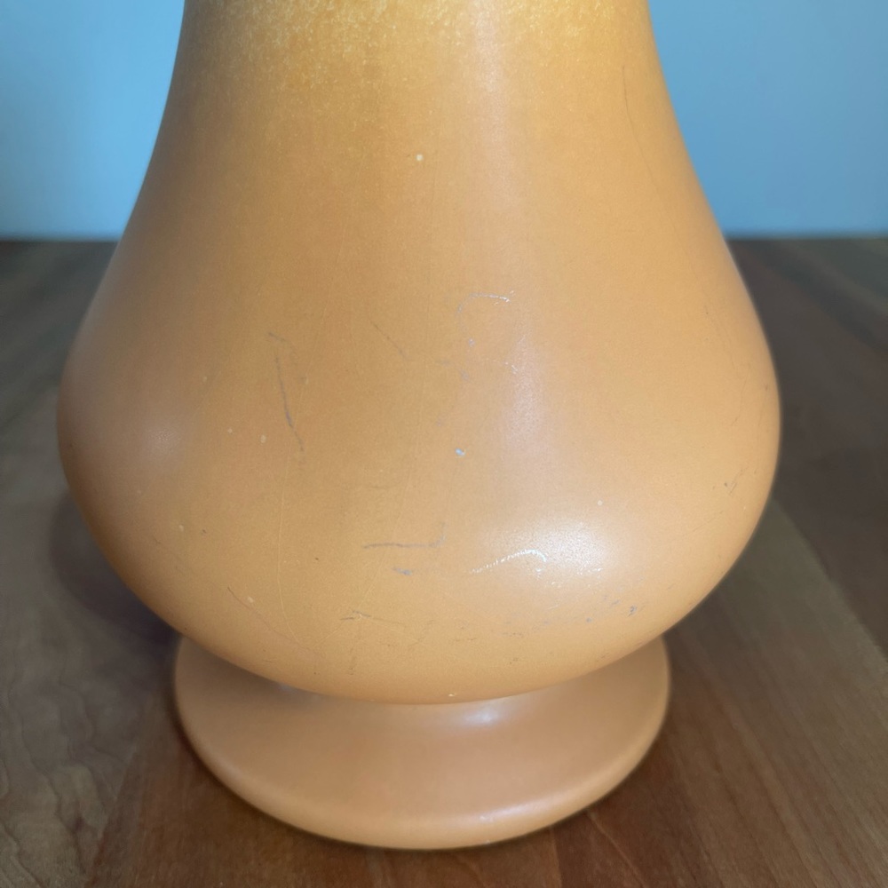 Vintage 70s Royal Haeger 11” Vase Apricot Parfait Matte Glaze Orange Ombre 4232 - Picture 4 of 7